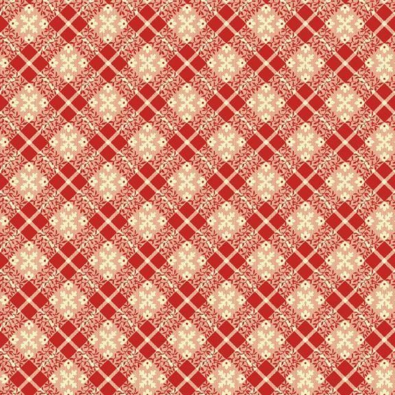 Golden Era - Floral Plaid Red R220646-RED