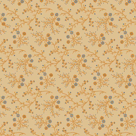 Indigo and Cheddar - Dotted Sprigs Tan R330772-TAN