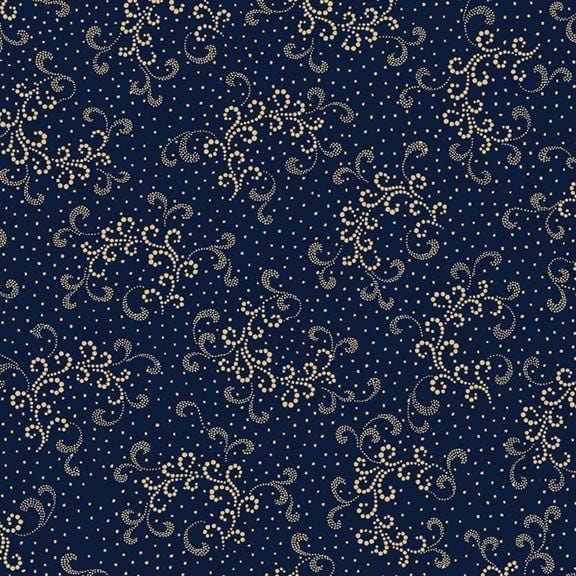 Indigo Neutrals - Dotted Curls Navy R021178DNVY