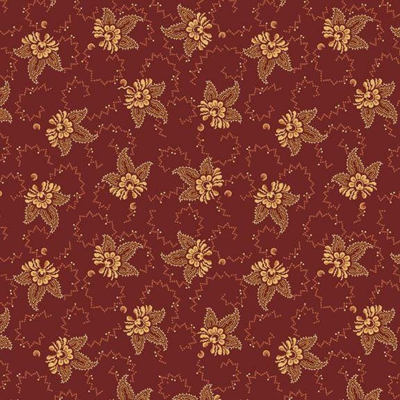 Treasured Past - Tossed Flowers Red R621365D-RED