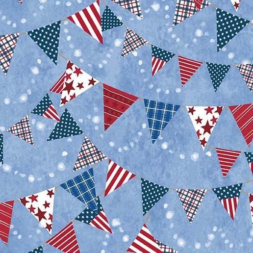 All American - Patriotic Pennants Blue CX10926-BLUE-D