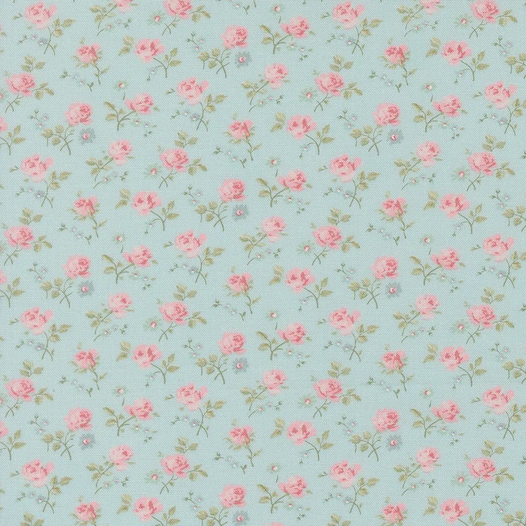 Abide Cotton Fabric - Light Blue Floral (Moda) 18791-14