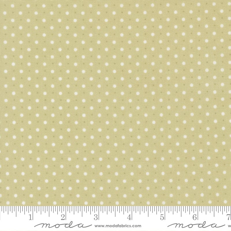 Abide Cotton Fabric - Light Green Dots (Moda) 18795-15