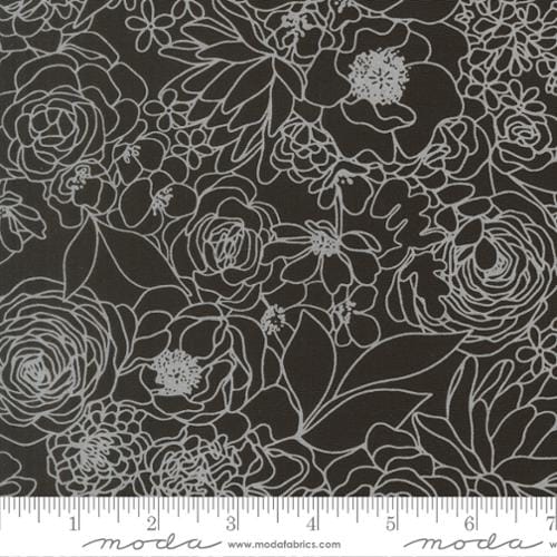 True To Hue Cotton Fabric - Black as Night Whit (Moda) | Stitchin' Heaven