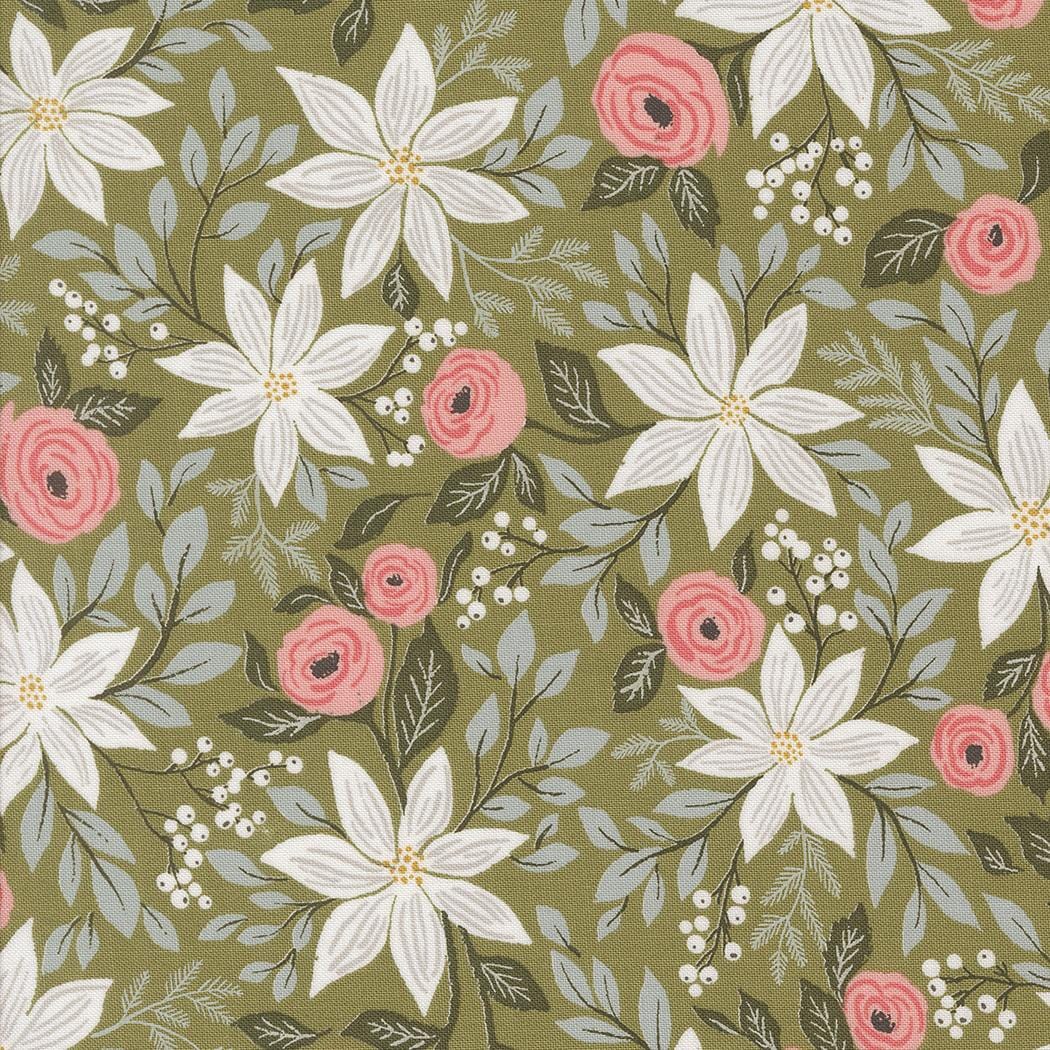 Berry & Pine - Poinsettia Party Florals Sage 5240-12
