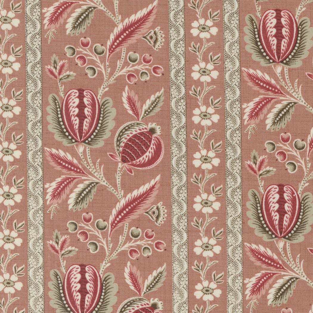 Chateau De Chantilly - Picardy Florals Stripe Clay 13940-15