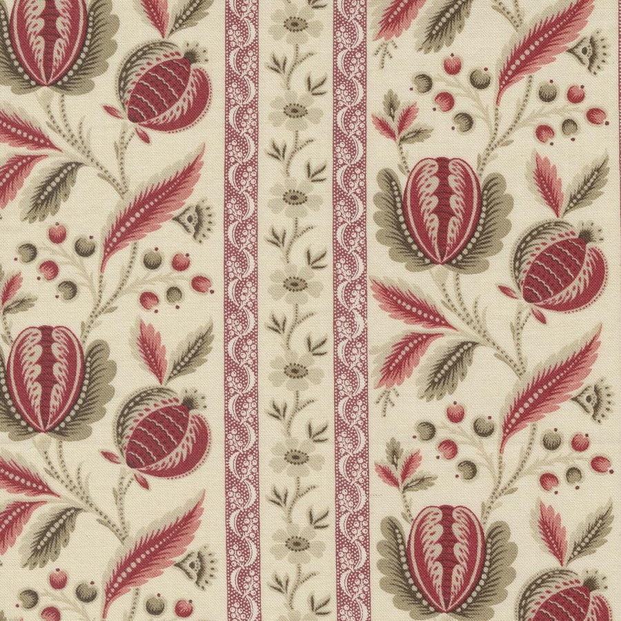 Chateau De Chantilly - Picardy Florals Stripe Pearl 13940-16