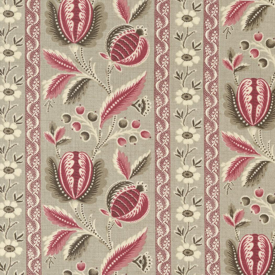 Chateau De Chantilly - Picardy Florals Stripe Roche 13940-12