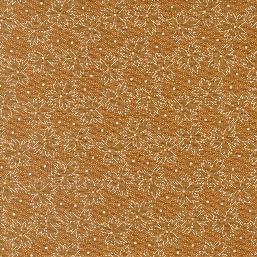 Denim Daisies - Leaf Dot Nutmeg 35385-15