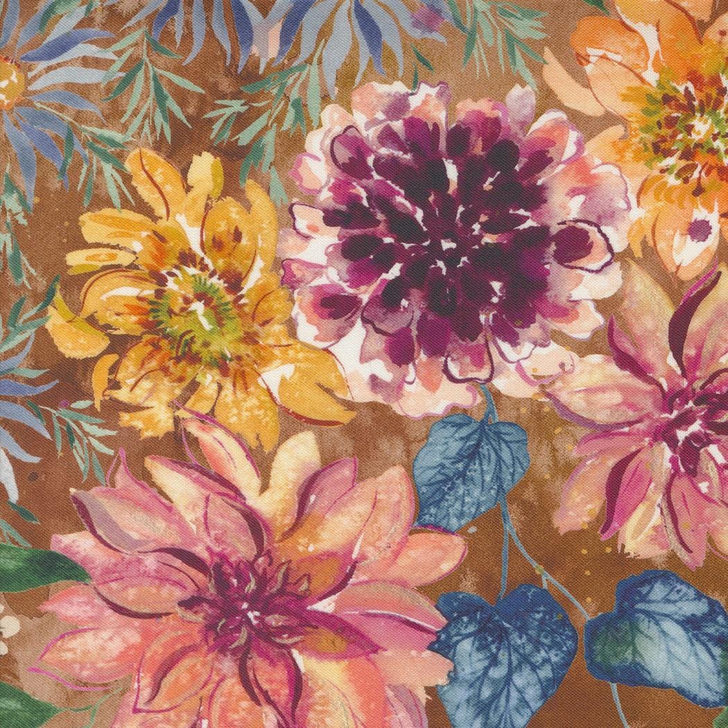 Floribunda - Retro Large Floral Amber 39800-16