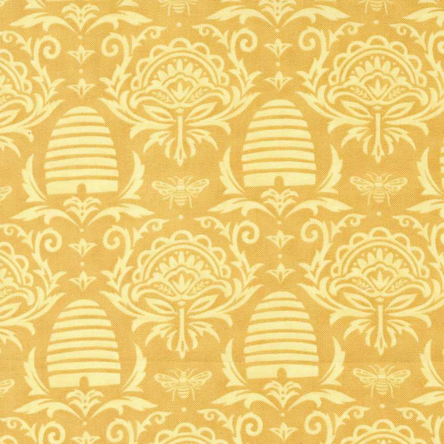 Honey and Lavender - Beehive Damask Yellow 56082-24