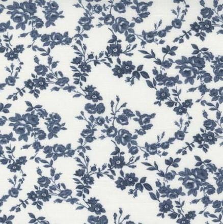 Nantucket Summer - Small Floral Cream Navy 55263-23