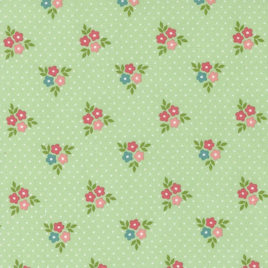 Strawberry Lemonade - Bouquets Florals Dots Mint 37672-17