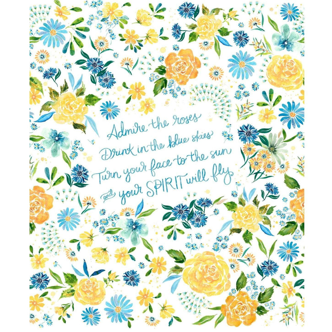 Sunshine & Blue Skies - Admire the Roses Panel 39833-11