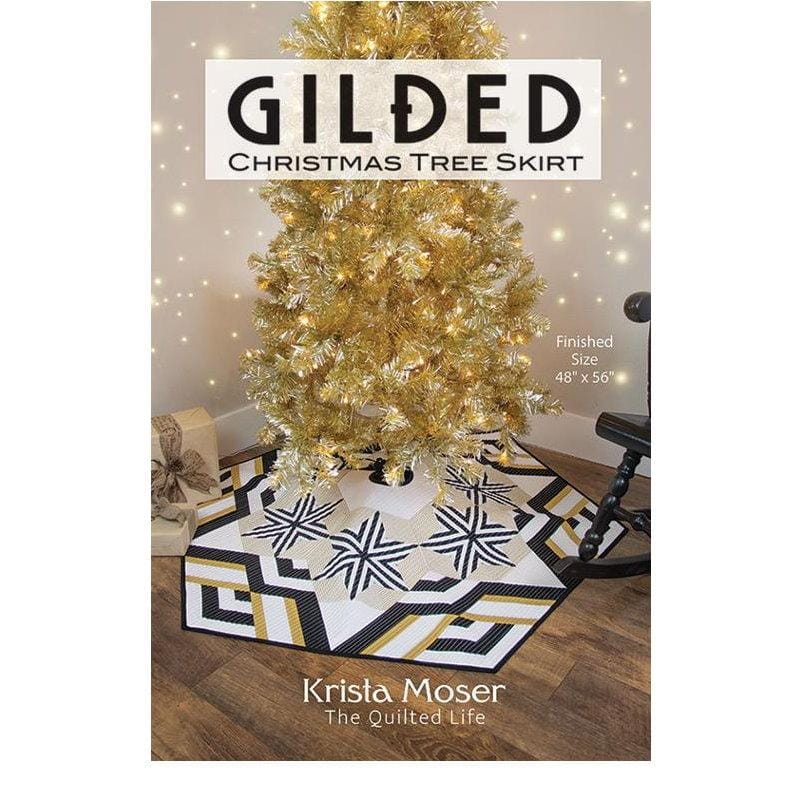 The Quilted Life - Gilded Christmas Tree Skirt KM-10030
