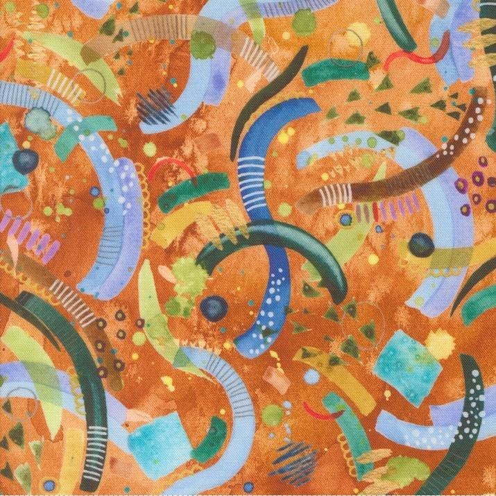 Wanderlust - Ramble On Geometric Ochre 39842-12