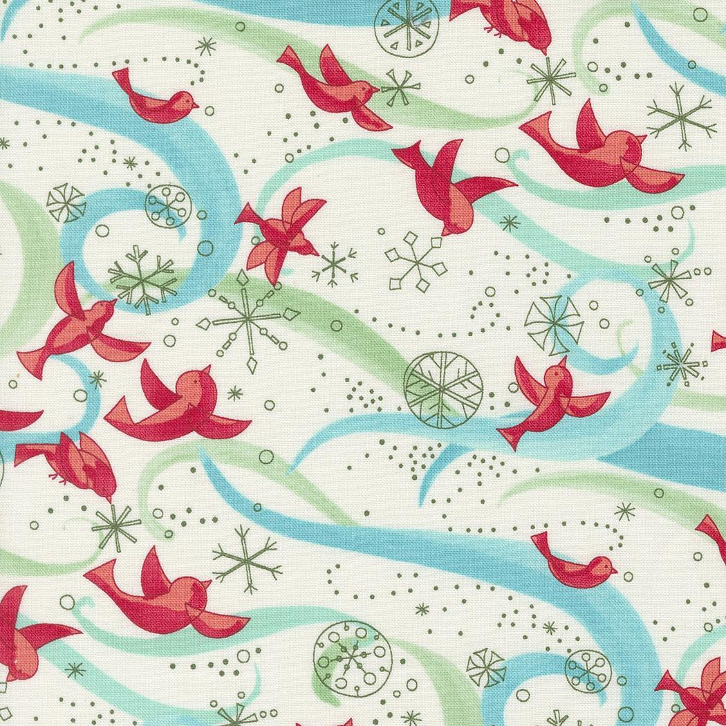 Winterly - Birds With Ribbons Cream 48761-11