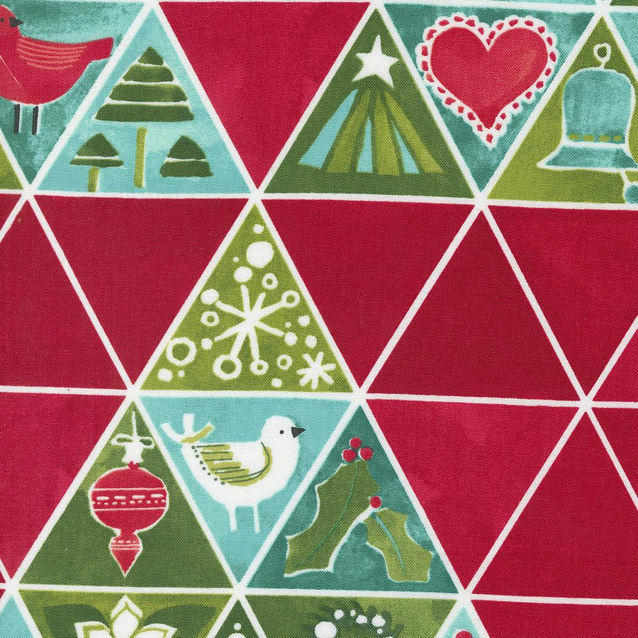 Winterly - Christmas Tree Mosaic Crimson 48765-15