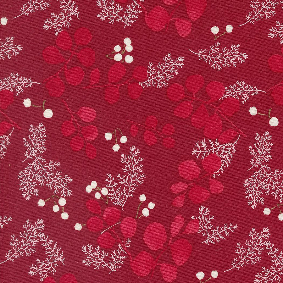 Winterly - Greenery and Berries Crimson 48764-16