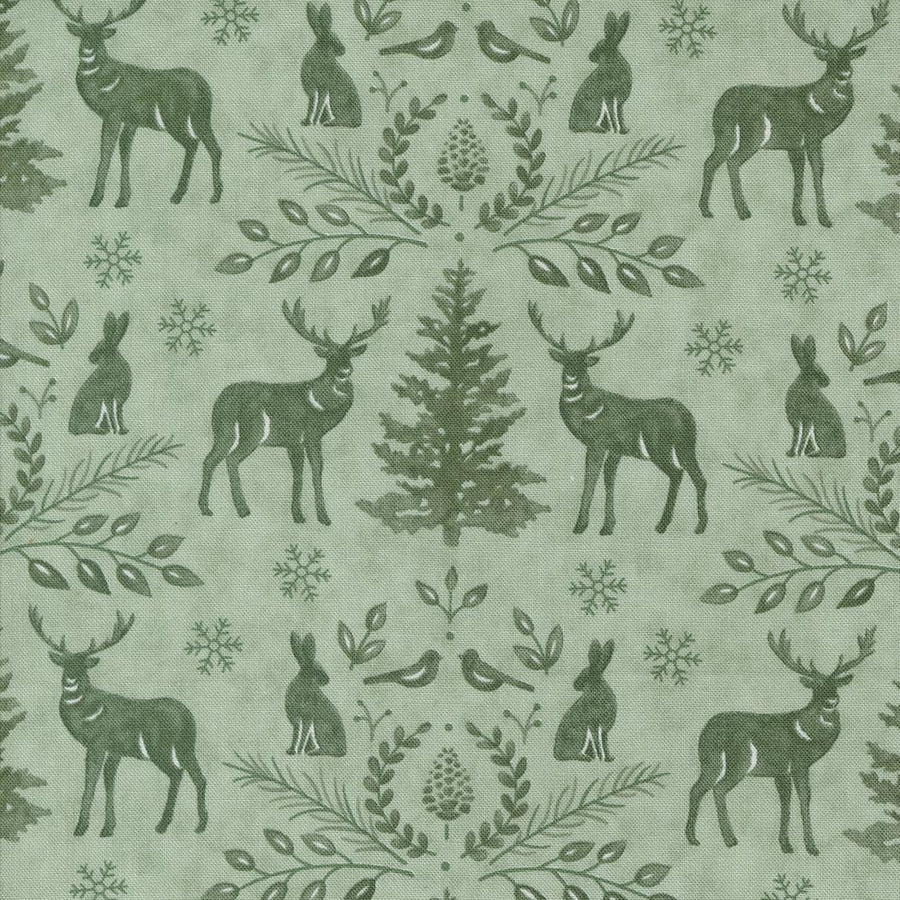 Woodland Winter - Damask Animals Eucalyptus 56092-16