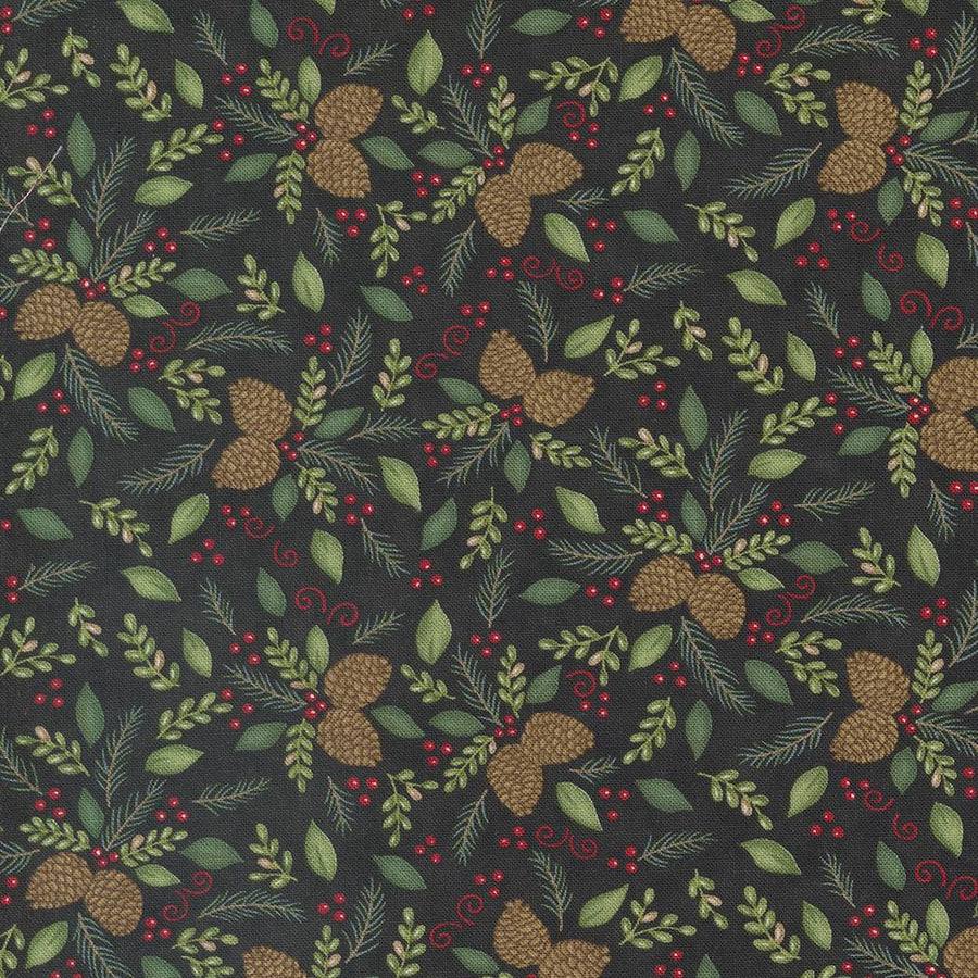 Woodland Winter - Pinecones Foliage Charcoal 56094-17