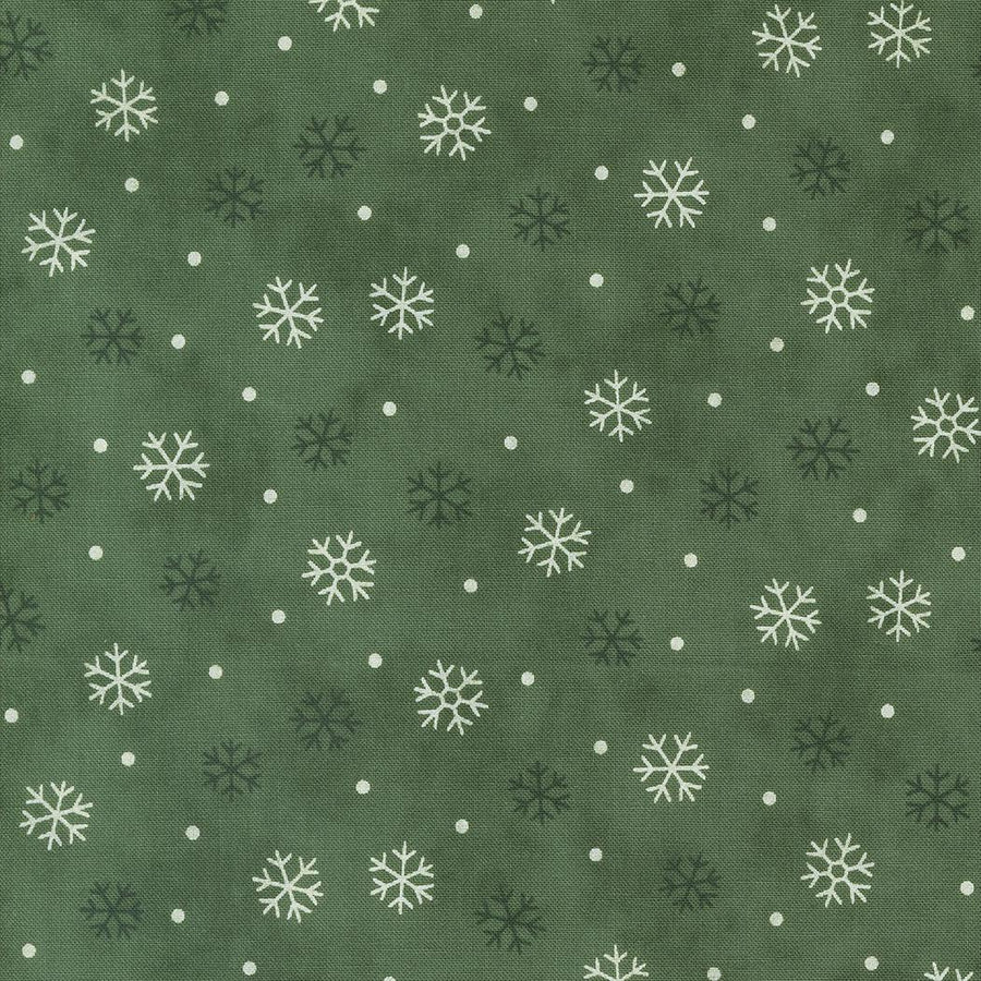 Woodland Winter - Snowflakes Pine Green 56097-14