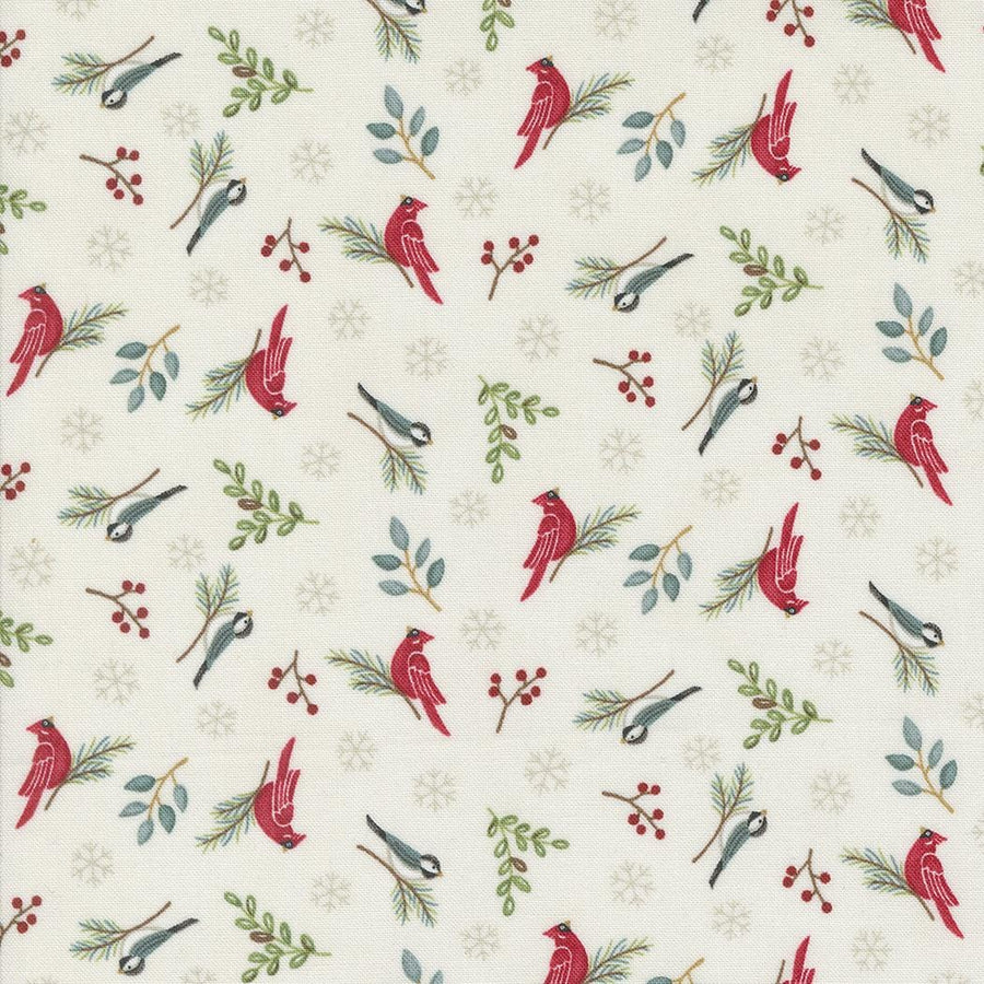 Woodland Winter - Winter Birds Snowflakes Snowy White 56096-11