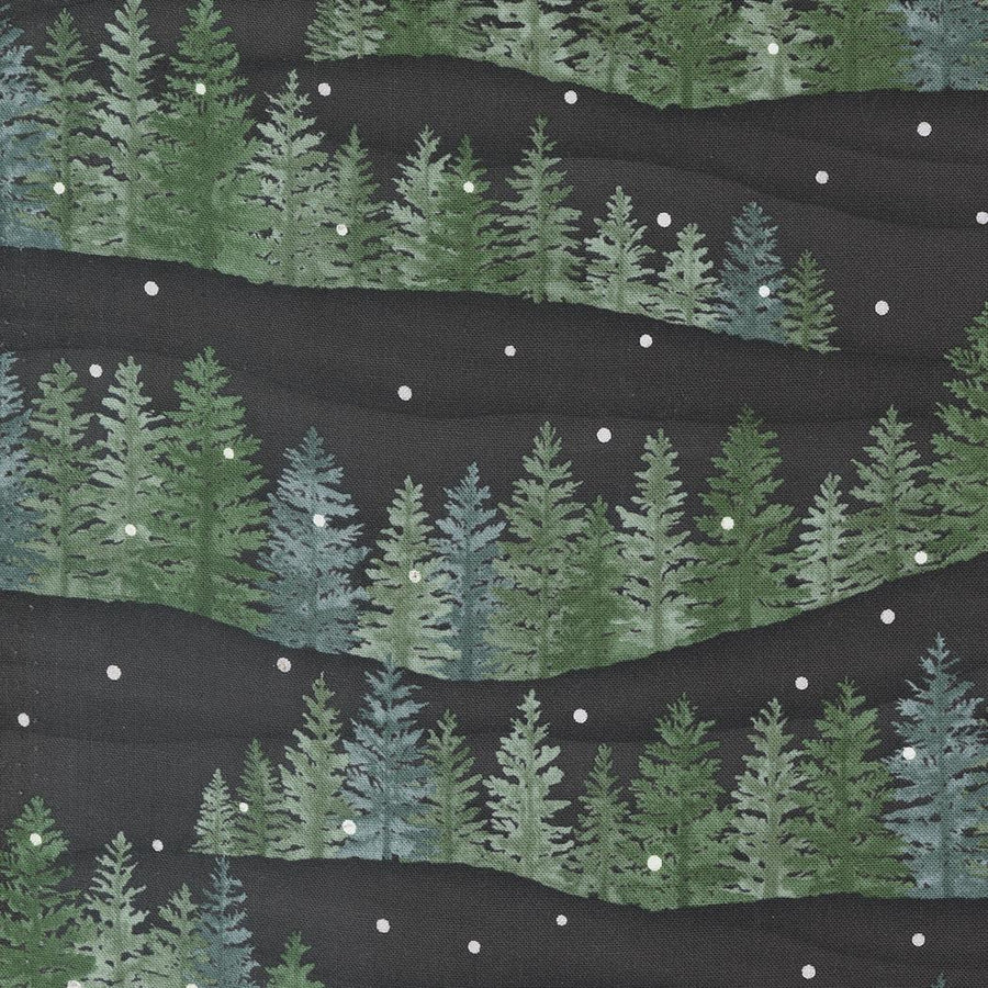 Woodland Winter - Winter Tree Line Charcoal 56091-17