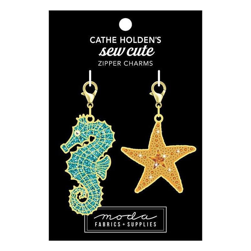 Zipper Pull Charms 2ct - Sea Horse & Star CH164R