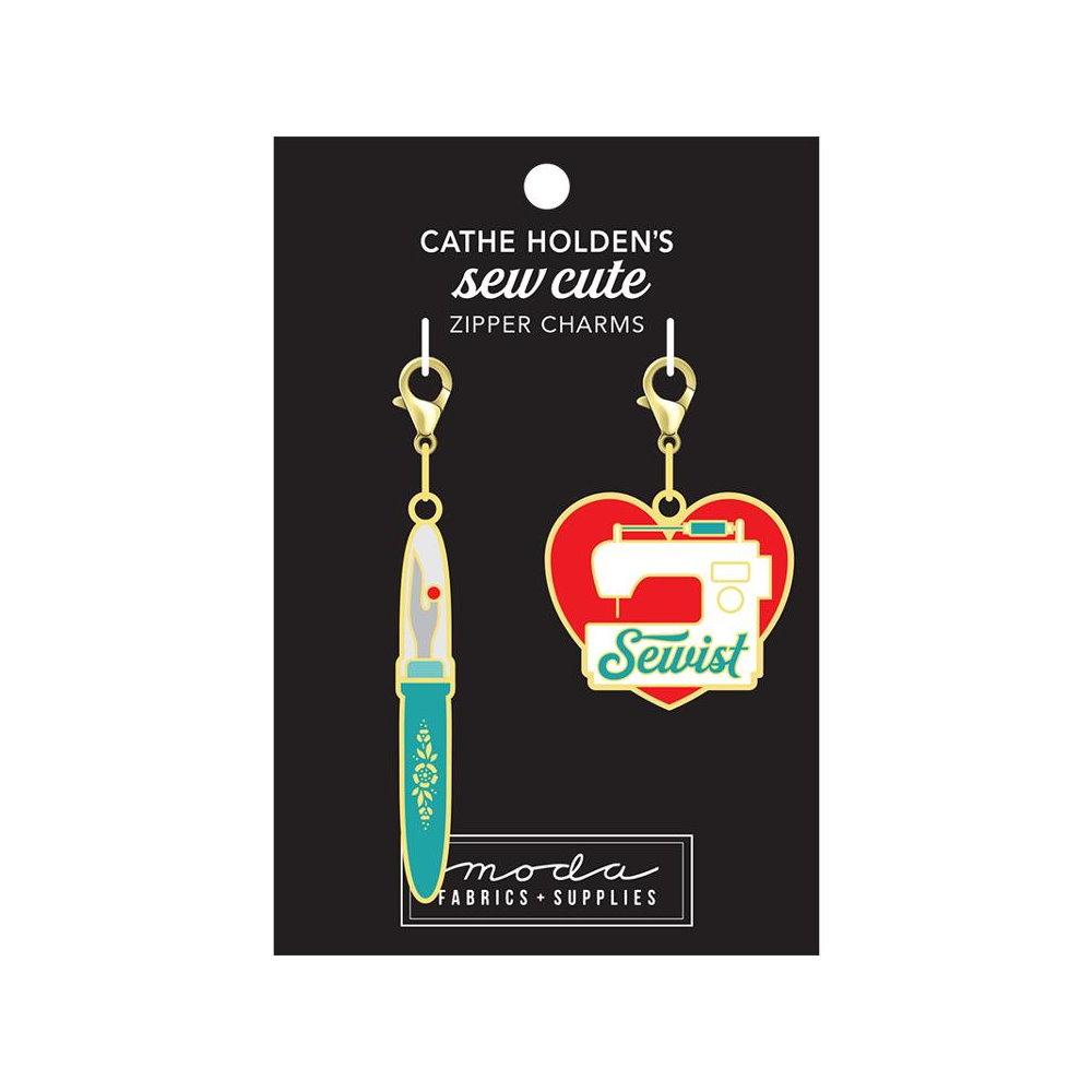 Zipper Pull Charms 2ct - Seam Ripper and Sewing Machine CH108