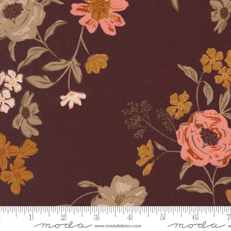 Windfall Cotton Fabric - Merlot Floral (Moda) 45655-25