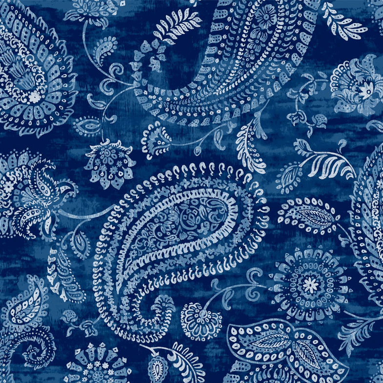 Bohemia 108" - Navy Blue Paisley 3.25yd cut BOHW5004N108P