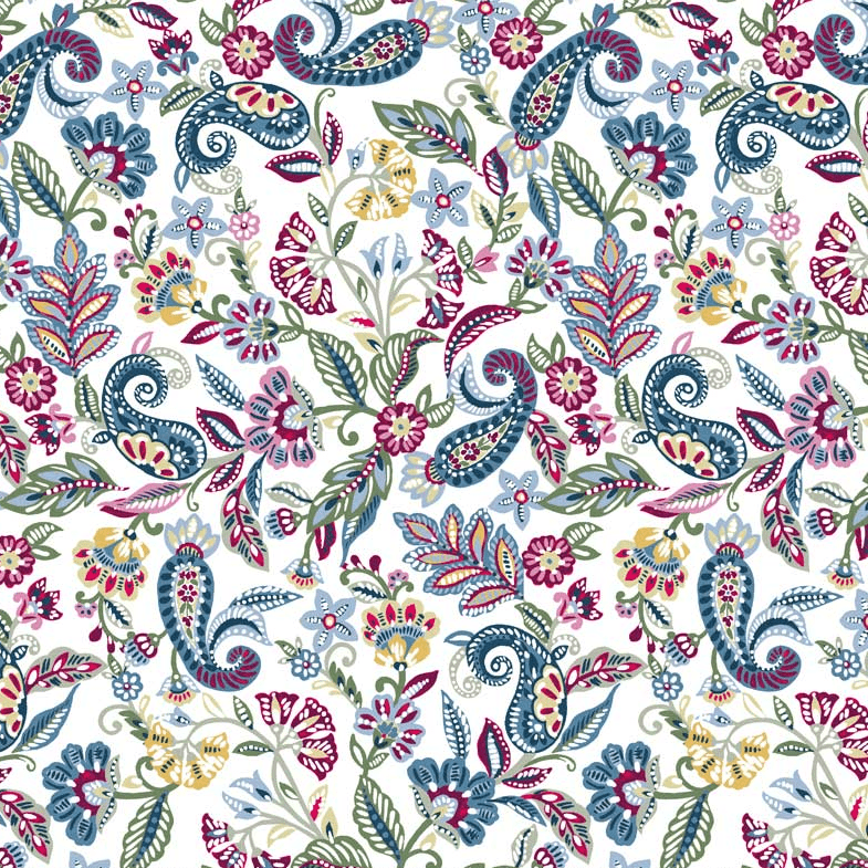 Bohemian Garden - Paisley Multi White BGAR-5319-W