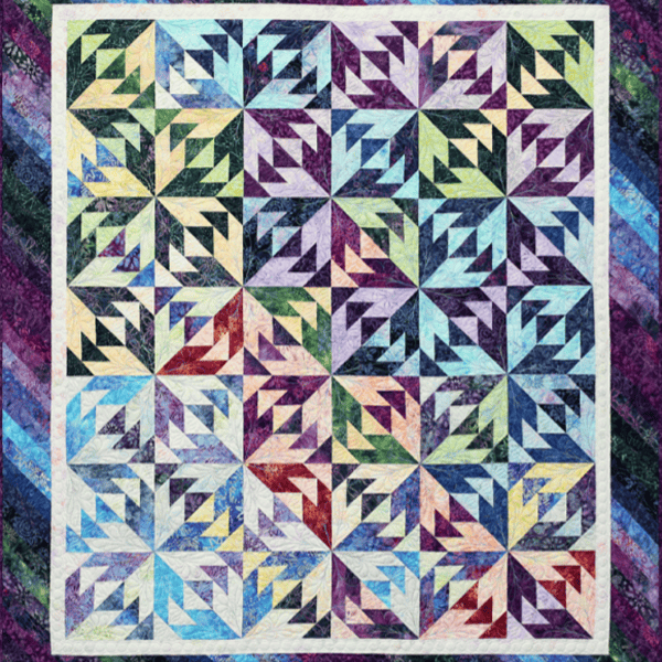 Precut! Indigo Puzzle Box Quilt Kit - 76.25" x 92.25" INDGPZZLBX-CQK
