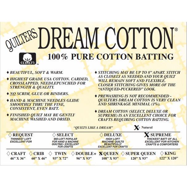 Quilter's Dream - Natural Dream Cotton Supreme Heaviest Loft Queen N8Q