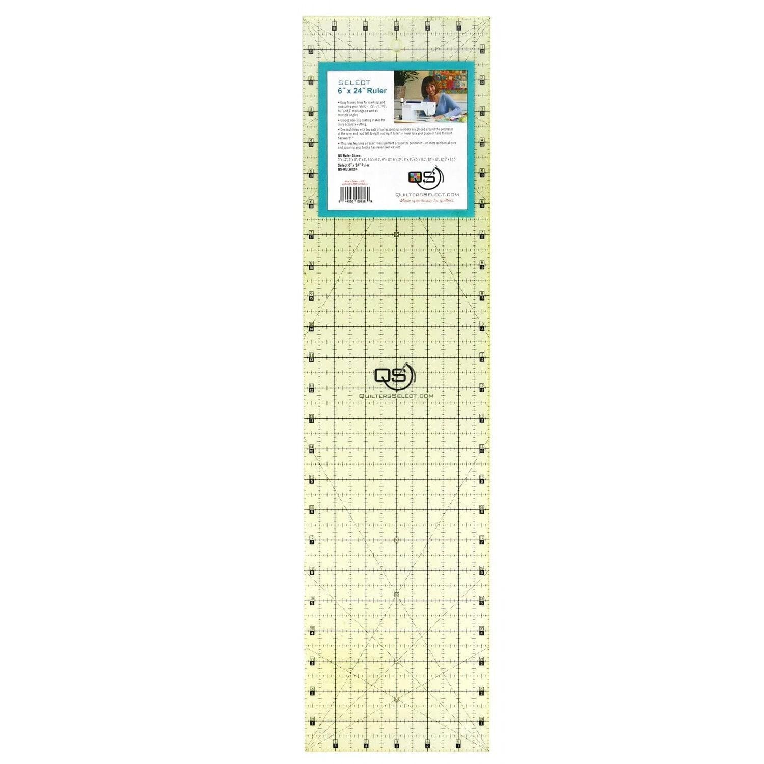 Quilter's Select Non-Slip Ruler 6" x 24" QS-RUL6X24