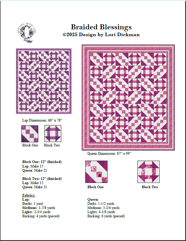 Braided Blessings Quilt Pattern BRDEDBLSINGS-PAT