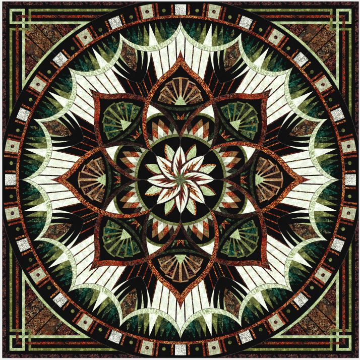 Arcadia Queen - Tree Tops Batiks Quilt Kit ARCTREETOP-QWK