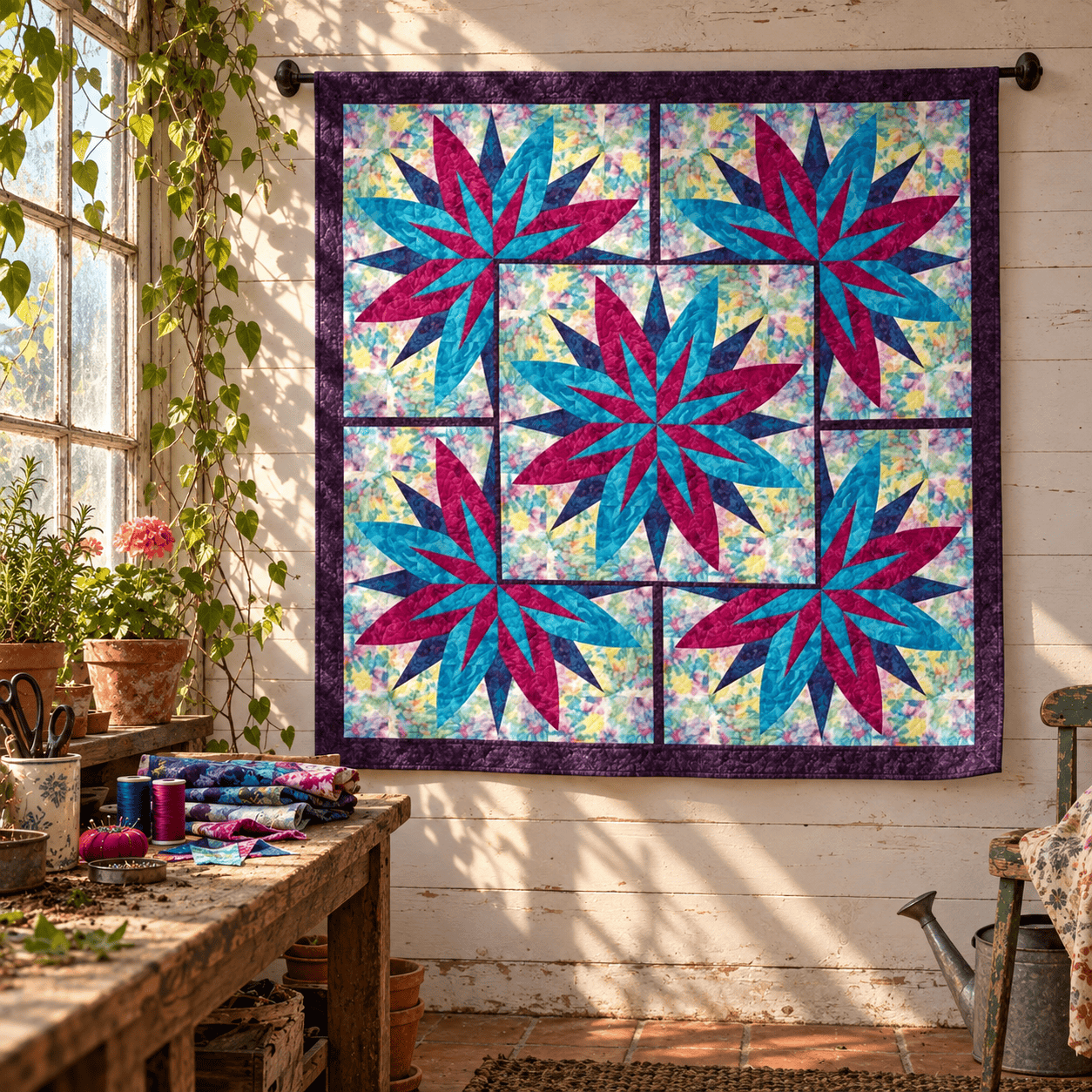 Precut! The Most Curious Garden Quilt Kit - 68" x 68' TMSTCRSGRDN-CQK