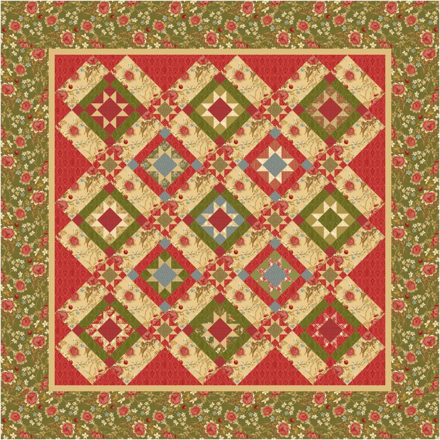Golden Era Quilt Pattern Red Crinoline Quilts Stitchin Heaven golden-era-quilt-pattern-red-crinoline-quilts-stitchin-heaven