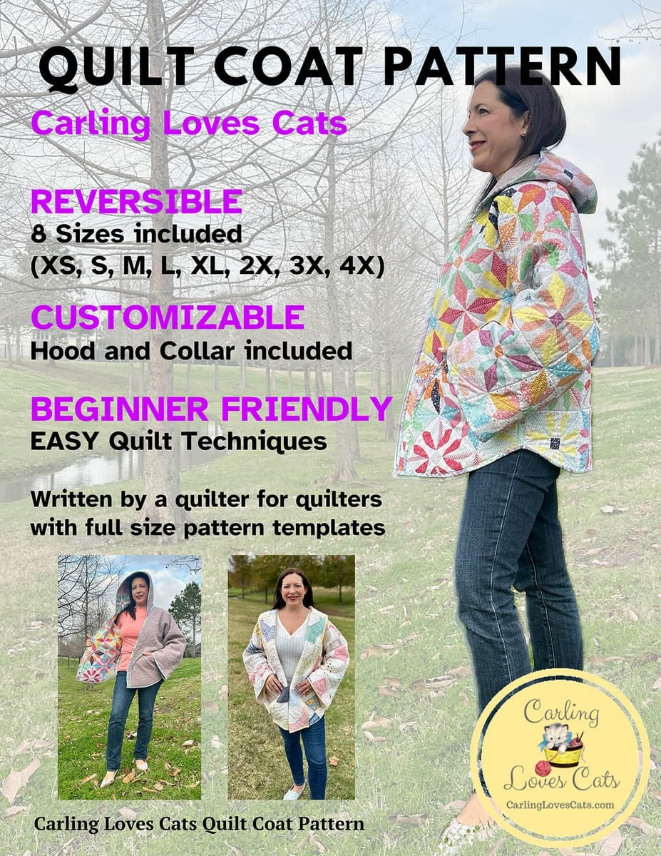 Carling Loves Cats Quilt Coat Pattern P286-QUILTCOAT