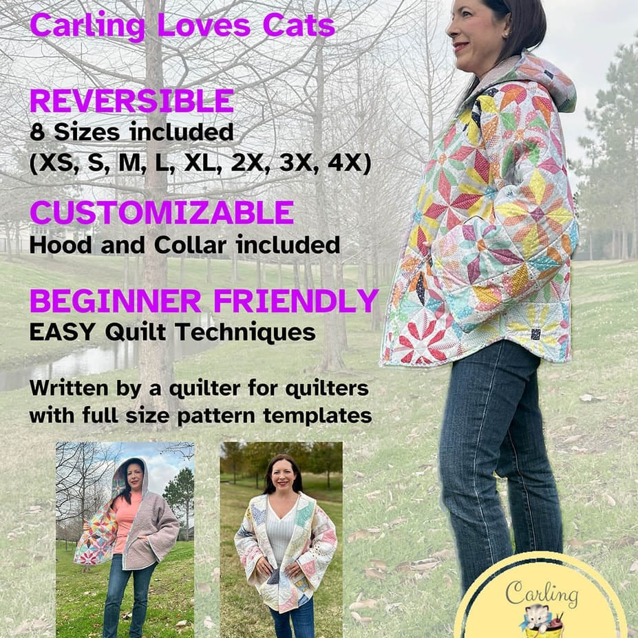 Carling Loves Cats Quilt Coat Pattern P286-QUILTCOAT