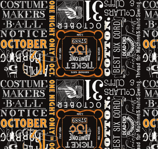 Costume Maker's Act II - Ticket Text Black C16012-BLACK