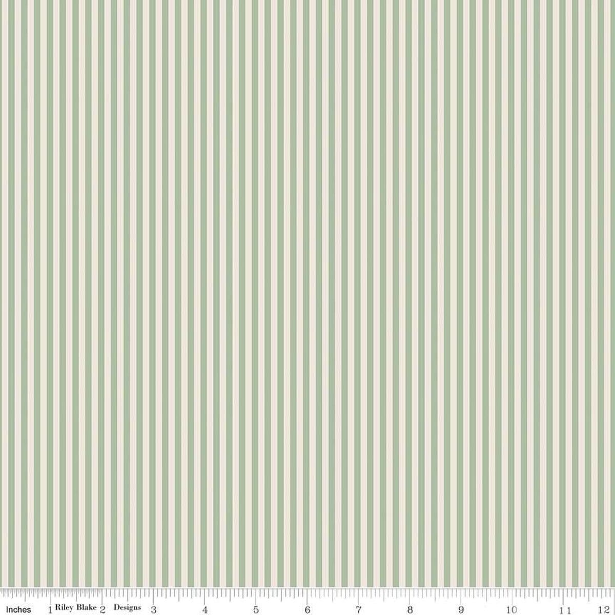 1/8" Stripe on Ivory Sage - Stripes C505-SAGE