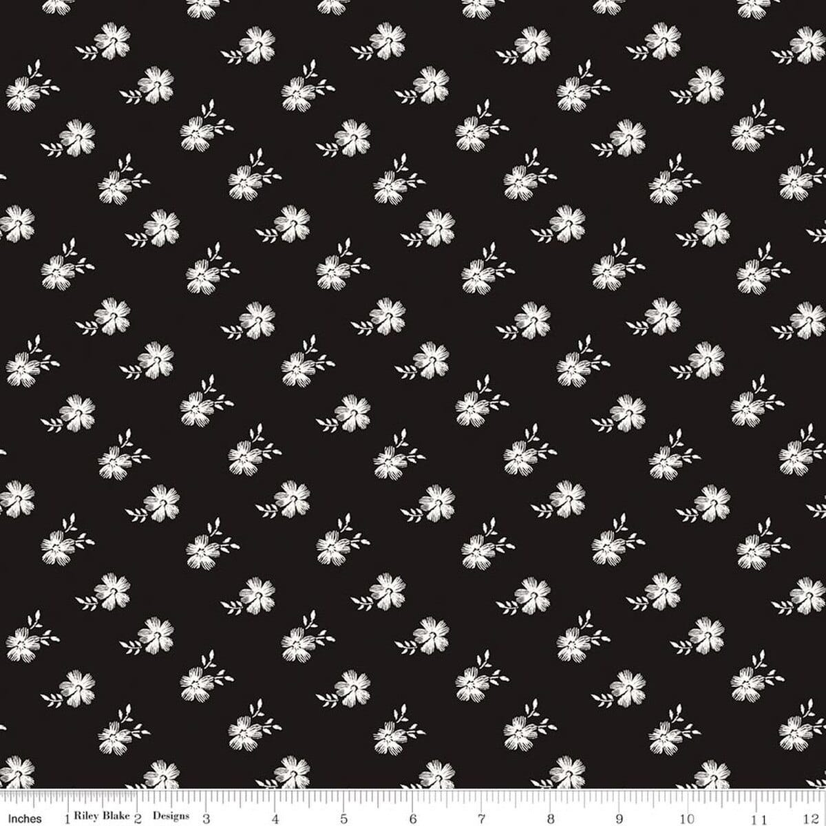 Blossoms Black - Moonlit Trellis C18211-BLACK