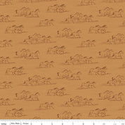Horse Toile Ochre - The Homestead C18232-OCHRE