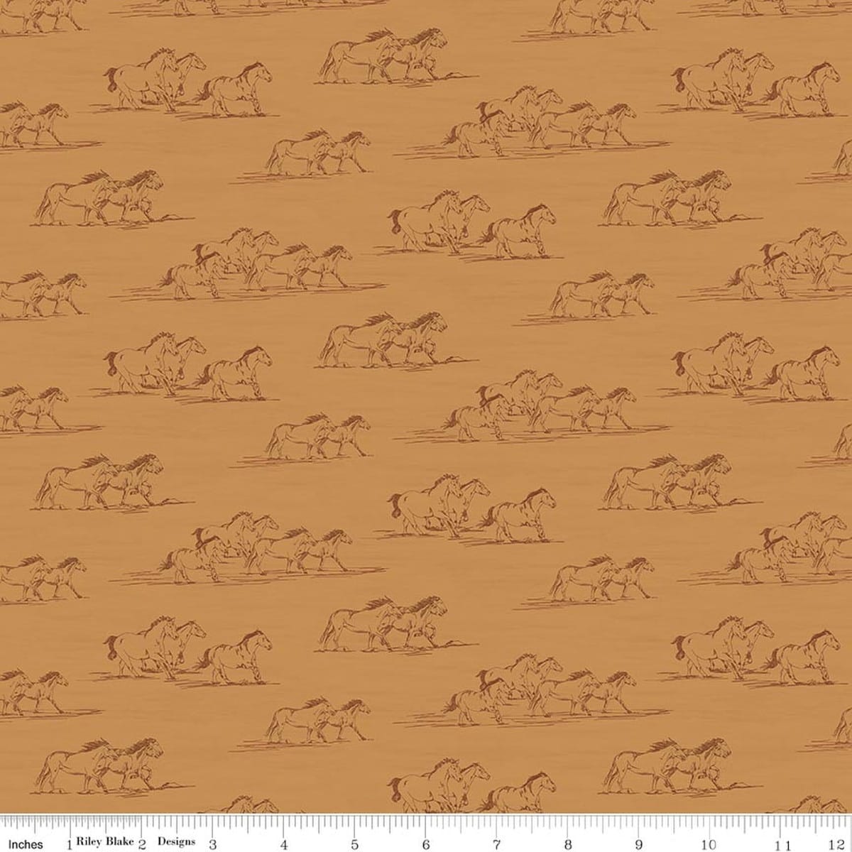 Horse Toile Ochre - The Homestead C18232-OCHRE