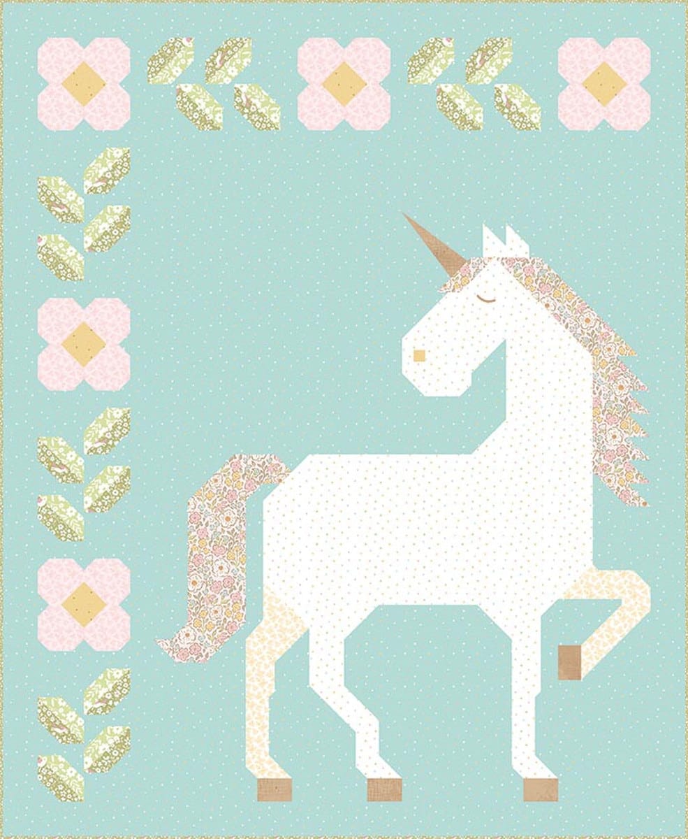 Unicorn Garden Quilt Kit - Little Posies KT-18320