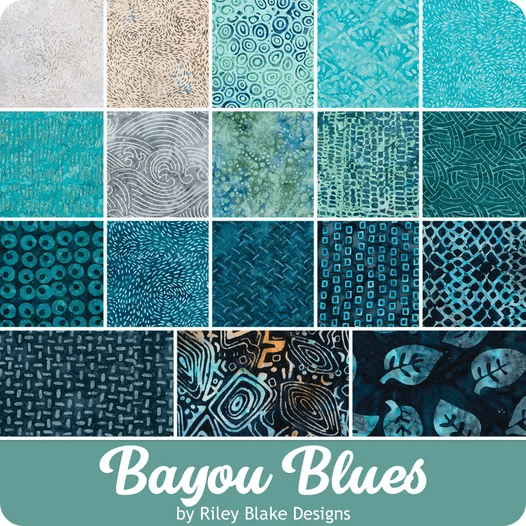 Expressions Batiks Bayou Blues - 2.5" Rolie Polie 40pcs RP-BYUBLS-40