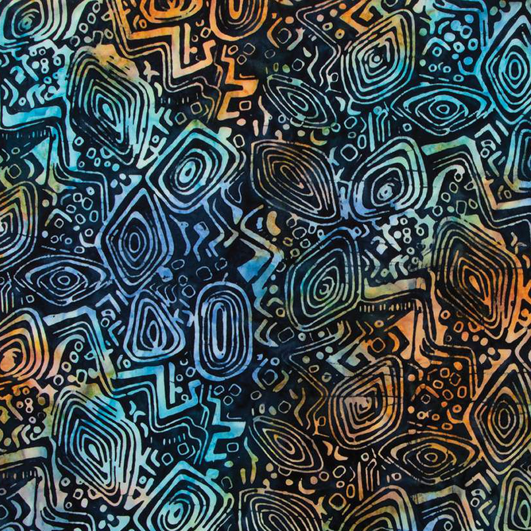 Expressions Batiks Bayou Blues - Round Midnight BTHH1243